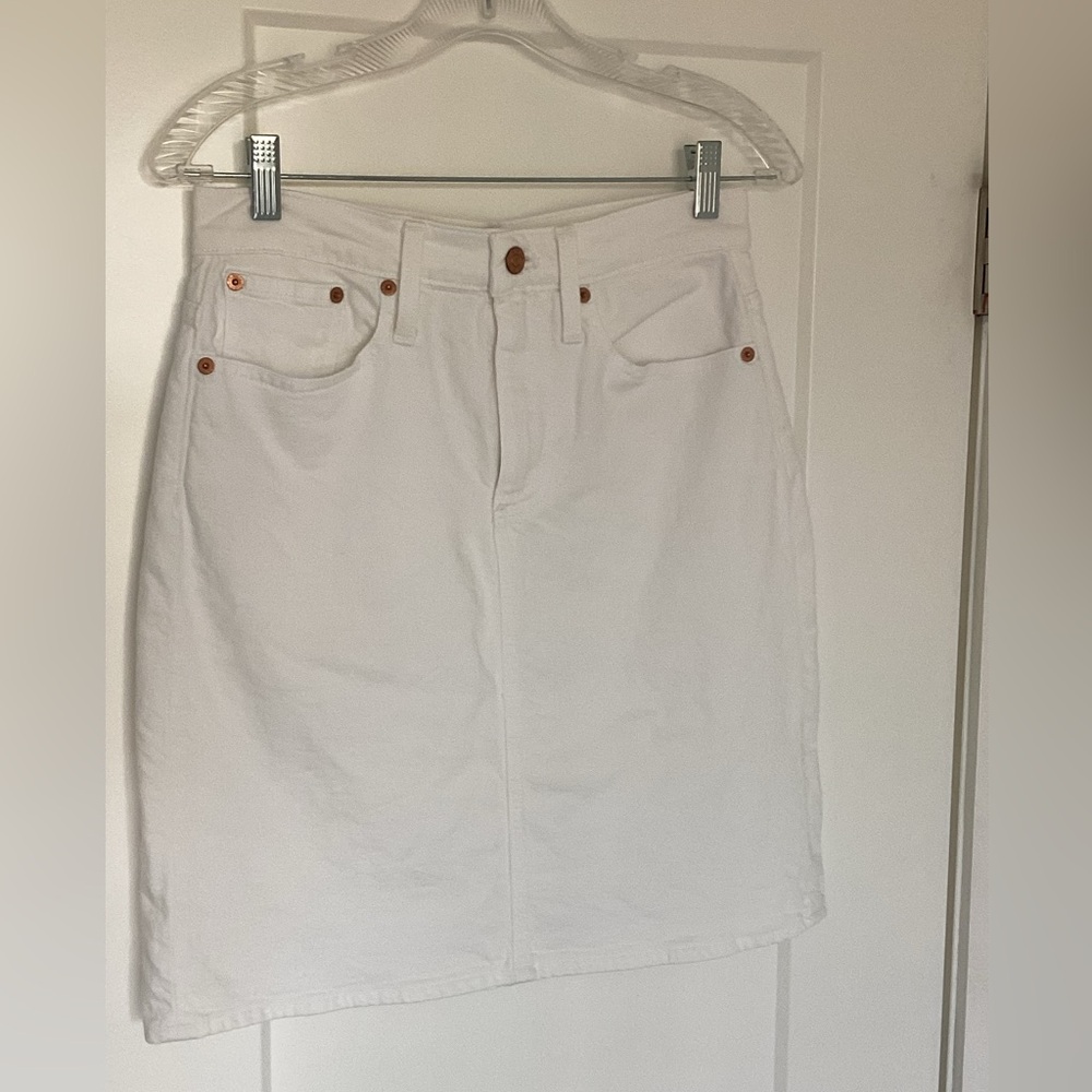 J Crew White Denim Mini Skirt Size 26 T